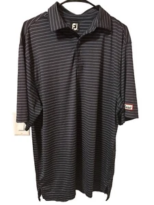 Footjoy Titleist Polo Striped Shirt Mens Large Navy Blue Golf FJ - Picture 1 of 6