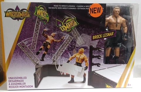 WWE BROCK LESNAR Road To Wrestlemania 30 Set Mattel Breakable Stage Playset Cover