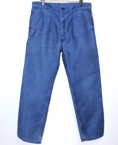 Pantalones de trabajo Moleskin azul vintage años 60 LE MOUSQUETAIRE W36 hechos en Francia - Imagen 1 de 11