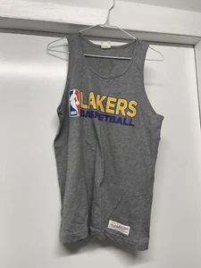 NBA Mitchell And Nes Los Angeles Lakers Basketball Grey Singlet Size Small - Picture 1 of 6