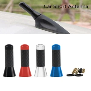 Carbon Fiber Aluminum Car AM/FM Radio Short Antenna Stubby Screw 1.4" Black - Picture 1 of 8