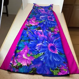 VTG Waltah Clarkes Hawaiian Vibrant Floral Maxi 1960’s Dress Women’s 6 Rare! - Picture 1 of 21