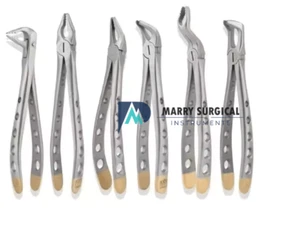 Set of 6 Dental Extraction Forceps Diamond Coated SandBlast gray - Imagen 1 de 3