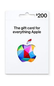 APPLE GIFT CARD APP STORE ITUNES VALUE 200 100 50 PHYSICAL IPHONE AIRPOD MUSIC