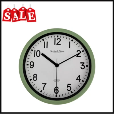 NEW 8.78" Basic Indoor Analog Round Modern Wall Clock, Sage (FAST SHIPPING) - Image 1 of 4