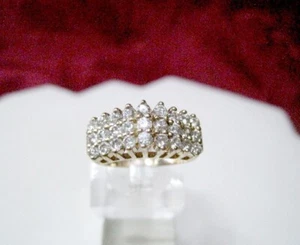 ODI 14K GELBGOLD 0,85CT ECHTER DIAMANT PYRAMIDE WASSERFALL RING GRÖSSE 8,25 - Bild 1 von 13