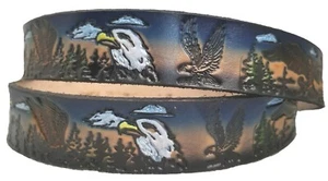 Gürtel Adler bemalt schwarz Rindsleder Made in USA - Bild 1 von 2