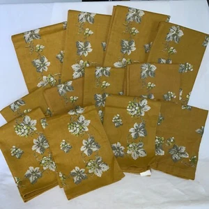 12 Williams Sonoma Napkins/Placemats Dark Yellow Grapevine Print NOS Tags 14x12” - Picture 1 of 6