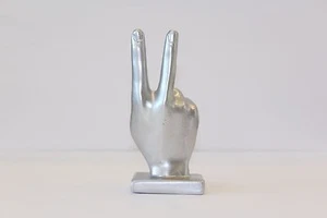Peace Zeichen Handsymbol Skulptur Gold - Bild 1 von 2