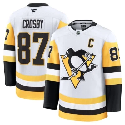 Pittsburgh Penguins Sidney Crosby #87 Fanatics White Away Premium NHL Jersey - Image 1 of 4