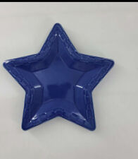 Longaberger Pottery Woven Traditions Cornflower Star Shaped Serving Plate 10"