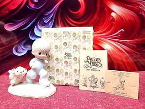 Precious Moments E-3112 God's Speed Puppy Boy Jogging Porcelain Figurine Vntg - Picture 1 of 9