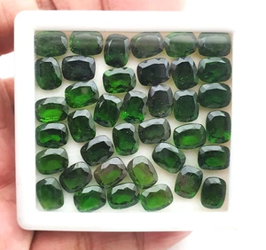 Lote de 9 piedras preciosas sueltas corte cojín diopsido cromo natural 7*9 mm 20 CT - Imagen 1 de 4