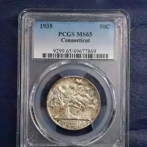 1935 Connecticut Half Dollar 50c Commemorative - NGC MS 65 - Picture 1 of 4