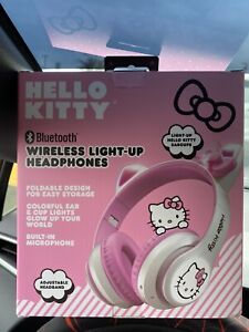 🎧🎀 Hello Kitty wireless Bluetooth Headphones Light Up On Ear Mic Cat Ears