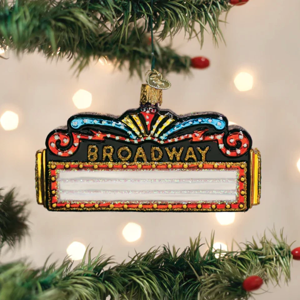 Old World Christmas Broadway Marquee 2.50in Glass Tree Ornament 36345