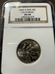 2005 California Quarter 25c SMS NGC MS68 - Picture 1 of 2