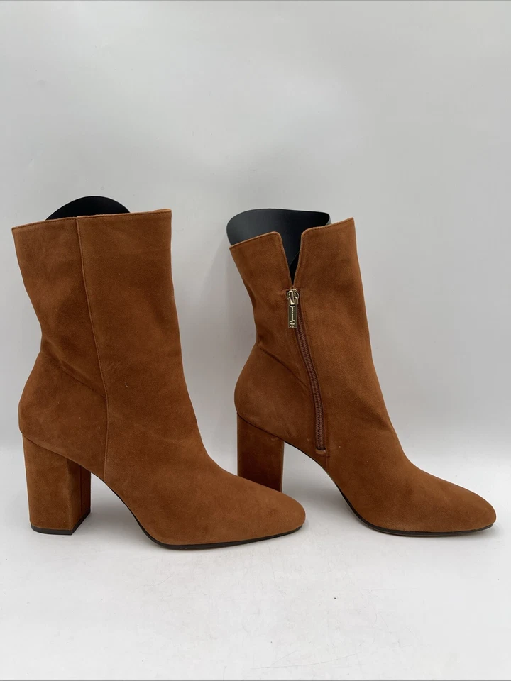 Jessica Simpson KAELIN Gamuza Punta Redonda Lateral Cremallera Tacón Bloque Botas Marrón Talla 10M/42 Foto 1 de 4