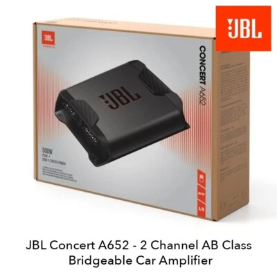 JBL Concert A652 - Compact 2 Channel Bridgeable Car Amplifier Speaker/Sub Amp - Image 1 of 4