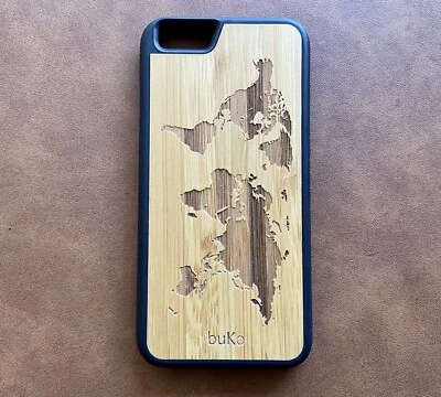 Bamboo iPhone 6 Case with World Map Engraving - Image 1 of 3
