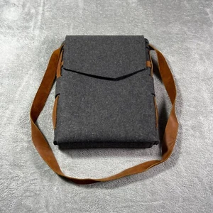 Bolso Mensajero para Laptop Rustico Hecho en EE. UU. Cuero Gamuza Gris Marrón Elegante Viajero - Imagen 1 de 9