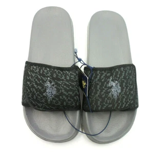 U.S. Polo Assn. Sandals Eco-Friendly Material Grey Black Slippers Multiple Sizes - Picture 1 of 4