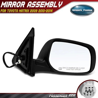 Espejo retrovisor eléctrico de pasajero plegable manual térmico liso negro para Toyota Matrix 09-14 Foto 1 de 4