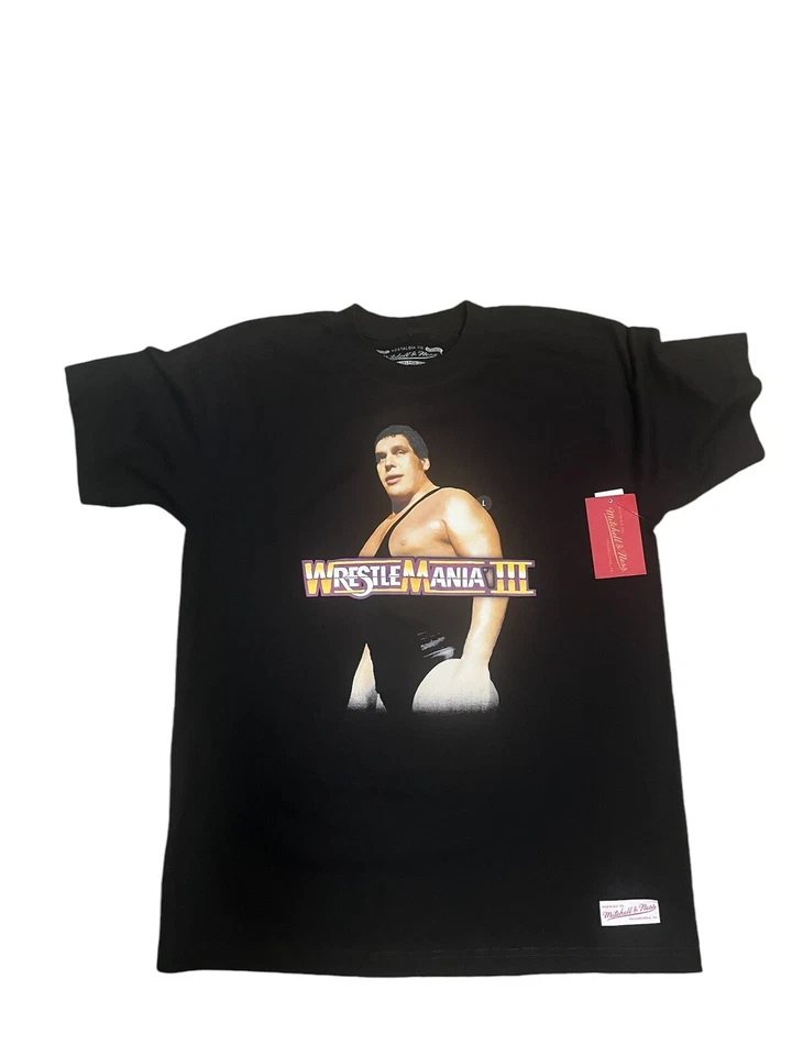 Camiseta Mitchell & Ness Wrestlemania Andre The Giant de gran tamaño para hombre talla L negra Foto 1 de 4