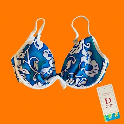 90's vintage tropical floral bikini top MEDIUM d cup *deadstock* - Image 1 of 4