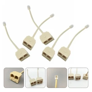 5 Pcs Adattatore Diviso Splitter Telefonico Per Fissi Sdoppiatore - Photo 1/12