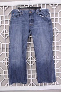 Pantalones de mezclilla 7 For All Mankind para hombre 38 azul botón mosca lavado medio algodón 38x28 - Imagen 1 de 22