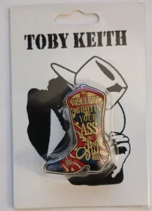 Toby Keith Rare Magnetic Flasher Boot Pin - New Package Never Opened - Picture 1 of 3