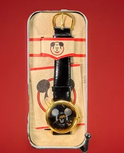 Mickey Inc Commemorative Mickey Mouse Uhr abgeschrägtes Kristall funktioniert Vintage 1993 - Bild 1 von 20