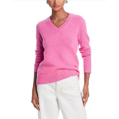Suéter tejido cachemir rosa flamenco cuello en V talla XS de C by Bloomingdale's para mujer Foto 1 de 4