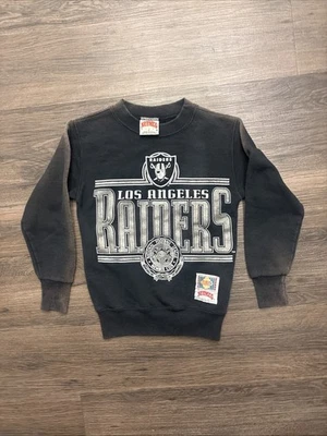 De Colección Los Angeles Raiders Nuez moscada Cuello Redondo Talla Juvenil Pequeñas Manchas Blanqueadoras Hecho en EE. UU. Foto 1 de 4
