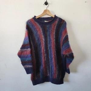 Pip Hues England Pullover gestreift groß Wolle blau rot grün - Bild 1 von 6