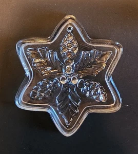 Fostoria Christmas Ornament Clear Glass  Star W/Pinecones - Picture 1 of 2