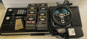 Works Tested Colecovision Console Bundle With Race Wheel and lot of 9 Games