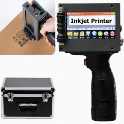 Handheld Inkjet Printer Date Barcode Logo Label Coding Machine 600DPI Black - Image 1 of 4