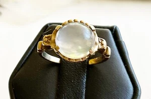 Antique Vintage 10k Moonstone Yellow Gold Ring - Picture 1 of 6
