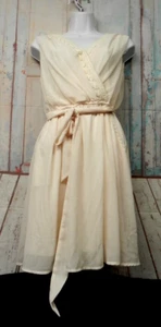 Women's sz Small Peach White Double Zero Brand V Neck Dress - Picture 1 of 6