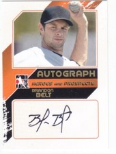 2011 In The Game BRANDON BELT RC AUTO GOLD AUTOGRAPH HEROES AND PROSPECTS