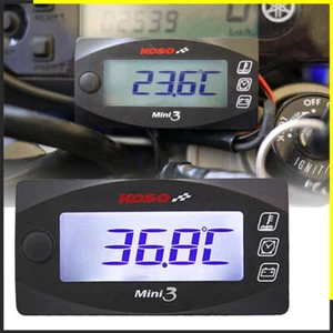Upgrad KOSO MINI3 water Temperature Thermometer Time Voltmeter Water Meter Bike - Picture 1 of 8