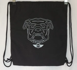 Mini Cooper Backpack Bulldog Spike Logo Drawstring Racing Car Accessory Black - Picture 1 of 13
