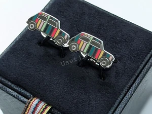 Paul Smith NEU MIT ETIKETT Signatur Künstler Streifen Mini Manschettenknöpfe UVP: £110 - Bild 1 von 7