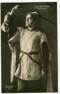 Cartolina fotografica gallo post. Cantante lirico Tino Pattiera Troubadour Dresda - Foto 1 di 2