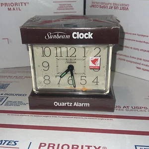 Sunbeam Alarm Clock Vintage Japan Model 883-48 Brown New See Description - Picture 1 of 7