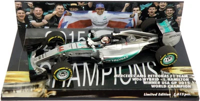 Minichamps Mercedes W06 Austin USA GP 2015 - Lewis Hamilton World Champion 1/43  - Image 1 of 4