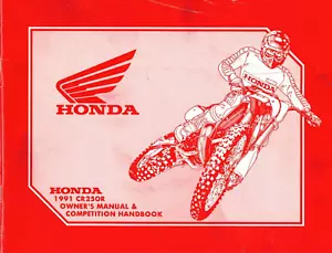 Manual del propietario y manual de competición Honda 1991 CR250/CR250R genuino OEM - Imagen 1 de 2