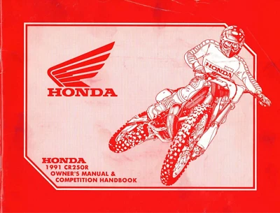 Manual del propietario y manual de competición Honda 1991 CR250/CR250R genuino OEM Foto 1 de 2